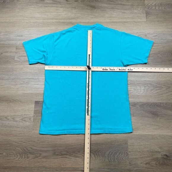 Vintage Shirt Mens Large Blue Santa Barbara California 90s Single Stitch - Picture 10 of 13